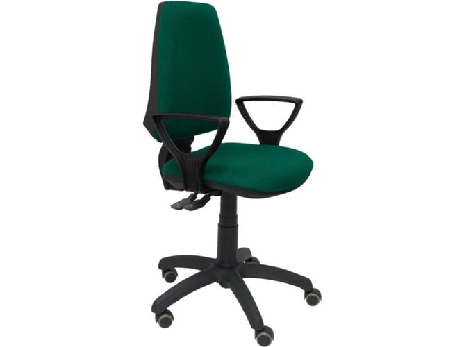 Silla de Escritorio Operativa PYC Elche S Verde BF RP con ruedas antiarañazos (Brazos Fijos - Tejido)