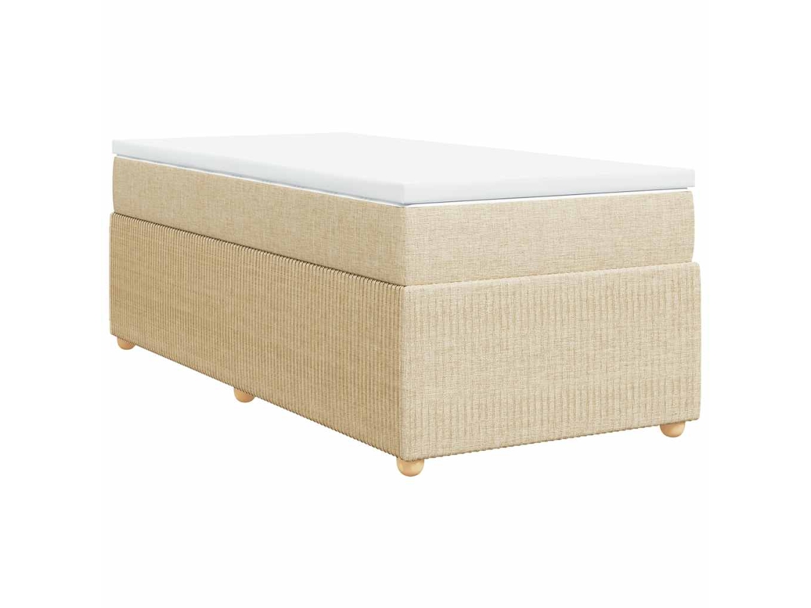 Maison Exclusive - Cama Box Spring Con Colchón Tela Color Crema 90x190 Cm