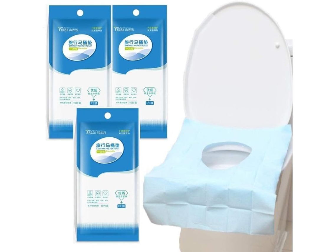 2026-protector De Asiento De Inodoro Desechable Antibacterial Impermeable Fuerte Y Grueso 30pcs
