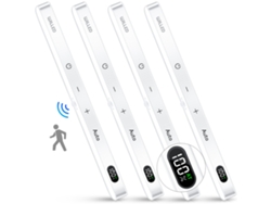 Luz nocturna LED inalámbrica recargable con tira de luz táctil e indicador de nivel de batería MDUG (4 unidades)