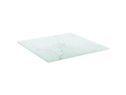 Tablero Mesa | Tablero De Escritorio | Superficie De Mesa Diseño Mármol Vidrio Templado Blanco 30x30 Cm 6 Mm