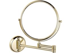 Rebe-espejo De Maquillaje De Pared 8 Pulgadas Giratorio Doble Lado Extensible Plegable Afeitado 5x Magnificación Oro