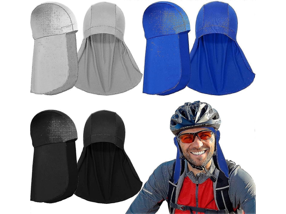 Forro de casco navideño de 3 piezas con máscara para el cuello, gorros térmicos, gorro que absorbe el sudor con cola, gorro de protección solar para el cuello para ciclismo y running.