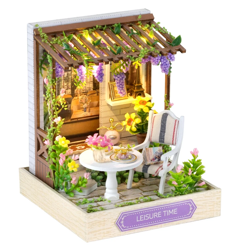 (qt087 Mini Casa De Muñecas Diy Con Tapa)
