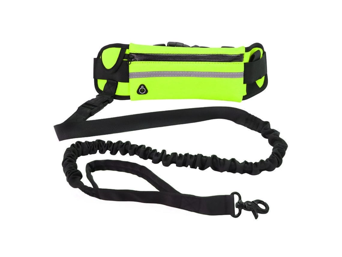 Collar Para Perros Manos Libres Con Bolsillo Reflectante Con Cremallera Para Correr, Caminar Y Montar A Caballo Al Aire Libre Por La Noche.