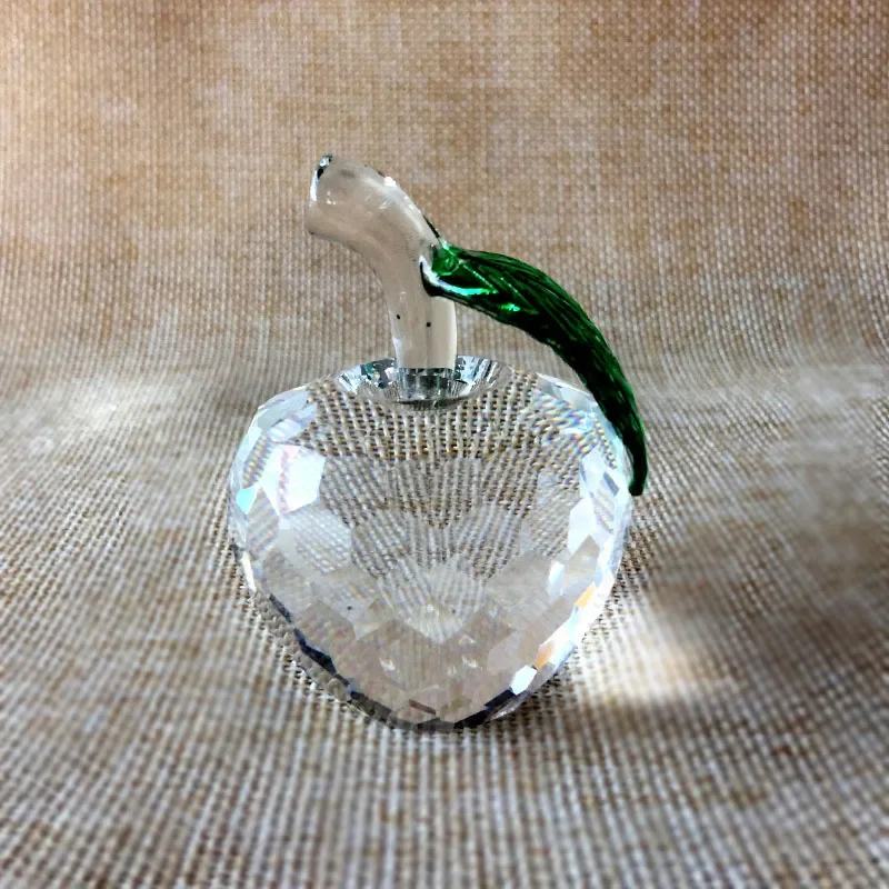 Ornamento De Maçã De Cristal Transparente (80 Mm), Ornamento Esférico De Vidro Multifacetado