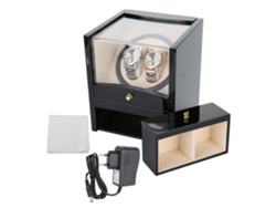 Caja de reloj automático negra con motor eléctrico de 22 rotaciones