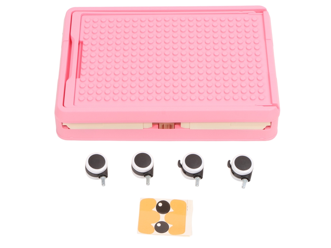 Caja De Almacenamiento De Juguetes Con Tapa Y Ruedas, Organizador Plegable Multifuncional, Rosa.