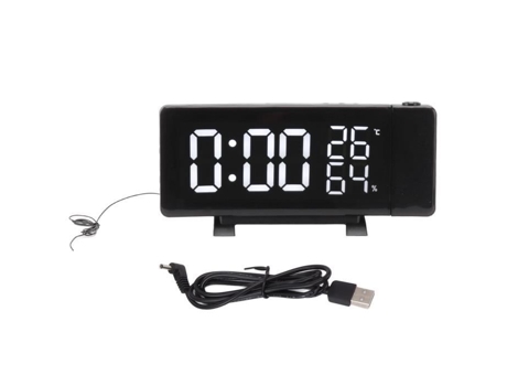 Despertador HURRISE con Proyección Despertador Digital de Proyección con Radio Fm Pantalla Led Brillo 3 Luces Péndulas