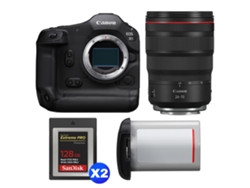 Canon EOS R1 + RF 24 70mm F/2.8 L IS Usm + 2 Sandisk 128GB Extreme Pro CFExpress Tipo B + Canon LP e19 + Libro electrónico “20 consejos para fotos impresionantes”