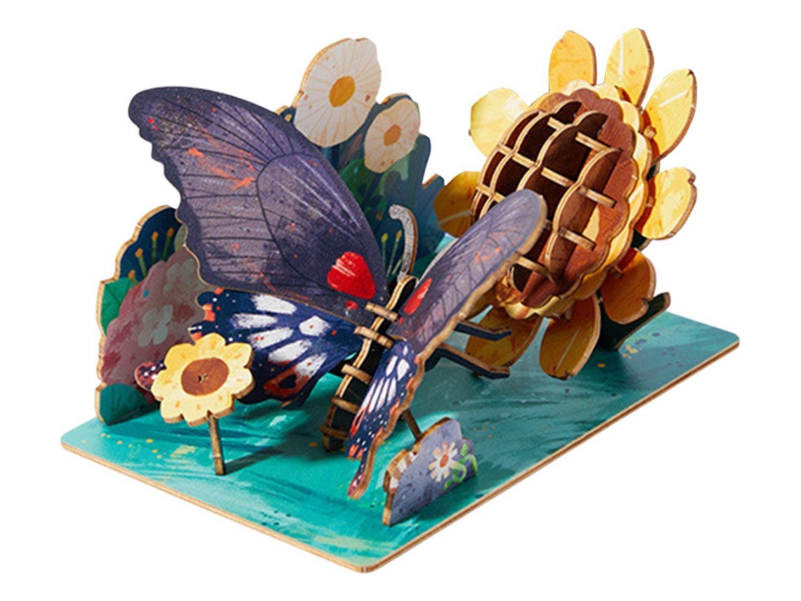 Rompecabezas de madera 3D, juguete de mariposa Slowmoose Phoenix