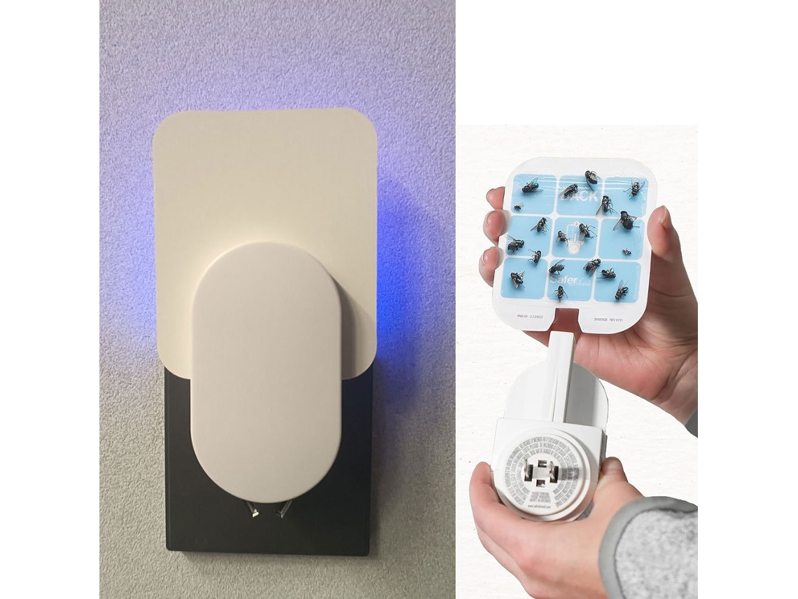 Armadilha Para Moscas Da Fruta Com Luz Uv Plug-in, Capturador De Insetos Adesivo Para Interior, Mosquitos E Moscas