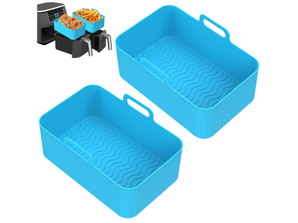 (azul) Revestimiento De Silicona Reutilizable Para Freidoras De Aire, Accesorios Para Freidoras De Aire.