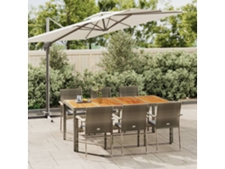 Juego de comedor de jardín de 7 piezas DKD Home Decor con cojines de mimbre gris