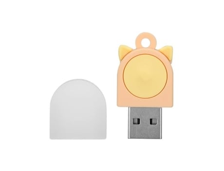 U Disk Orejas de Gato U Disk Lindo e Innovador Dibujo Animado Llave USB 2.0 Disco Portátil Naranja Amarillo 128 GB-Lia HURRISE