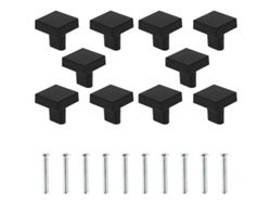 Juego De 10 Tiradores Cuadrados De Latón Macizo Negro Para Armarios De Cocina, Con Tornillos Incluidos.