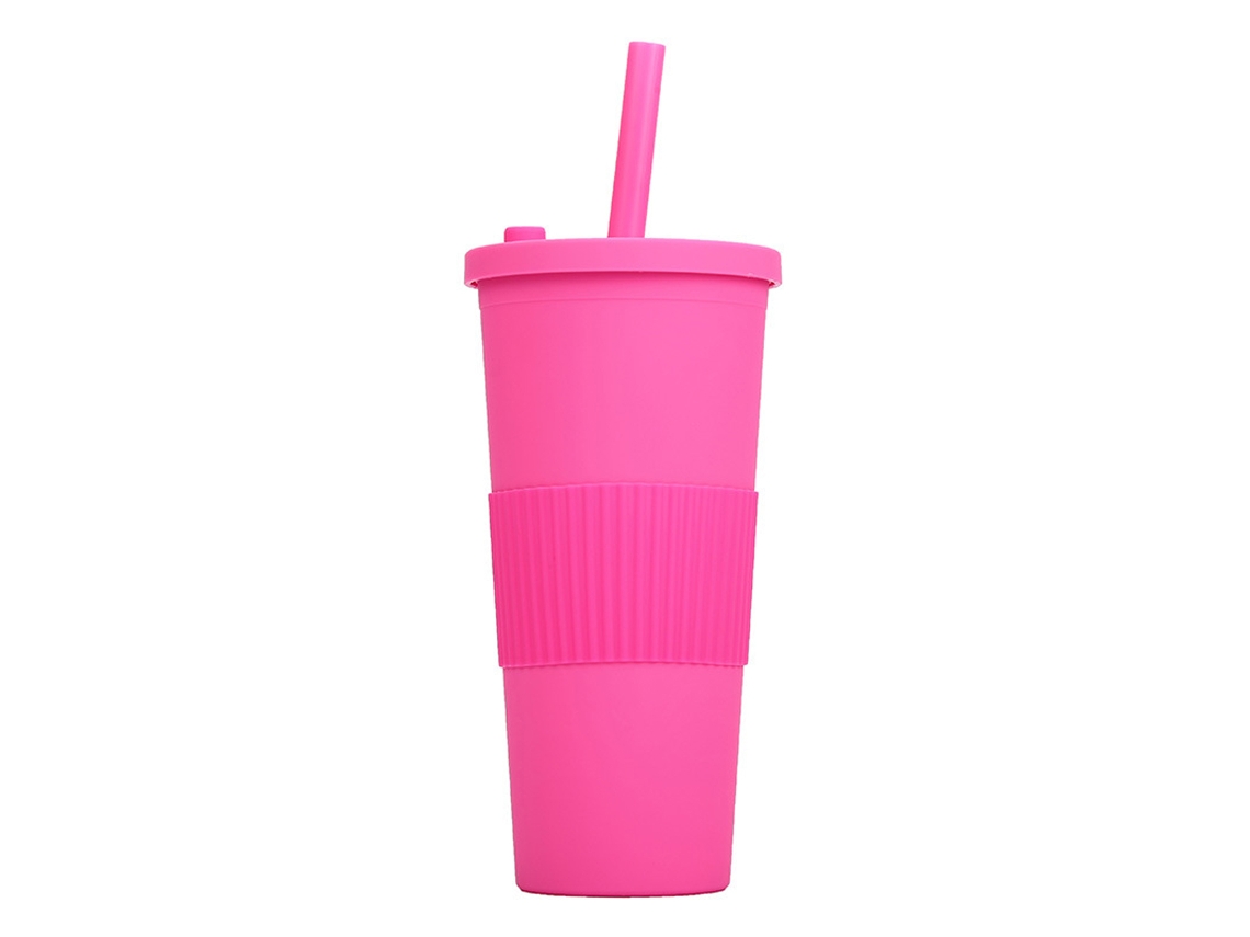 MEOIRUERY Vaso Plástico Plano 24 Oz, Sin BPA, Reutilizable con Tapa y Sorbete