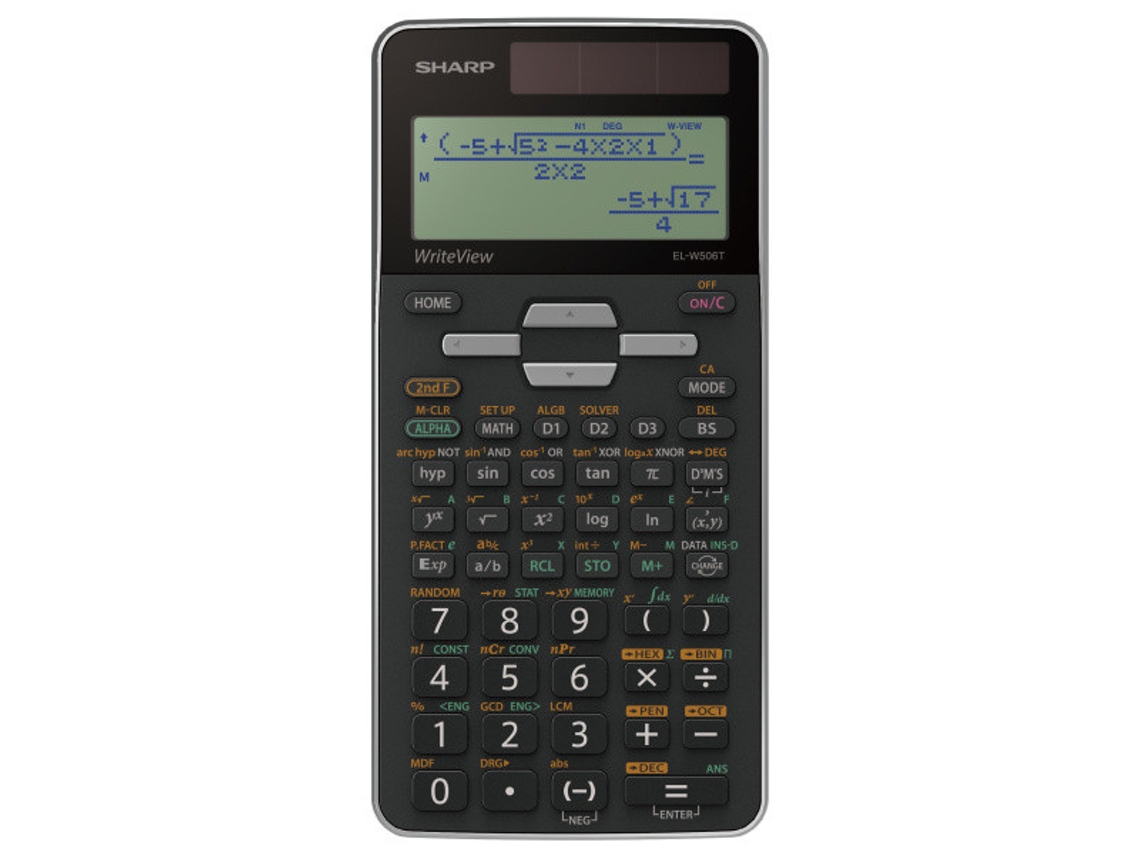 SHARP El-W506T Calculadora Bolsillo Pantalla de Calculadora Negro Gris
