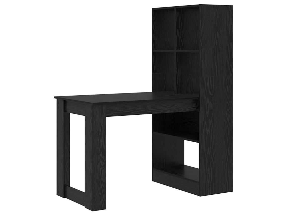 Mesa | Secretária Carvalho Preto 122 X 67 X 145 Cm Procesado Madeira