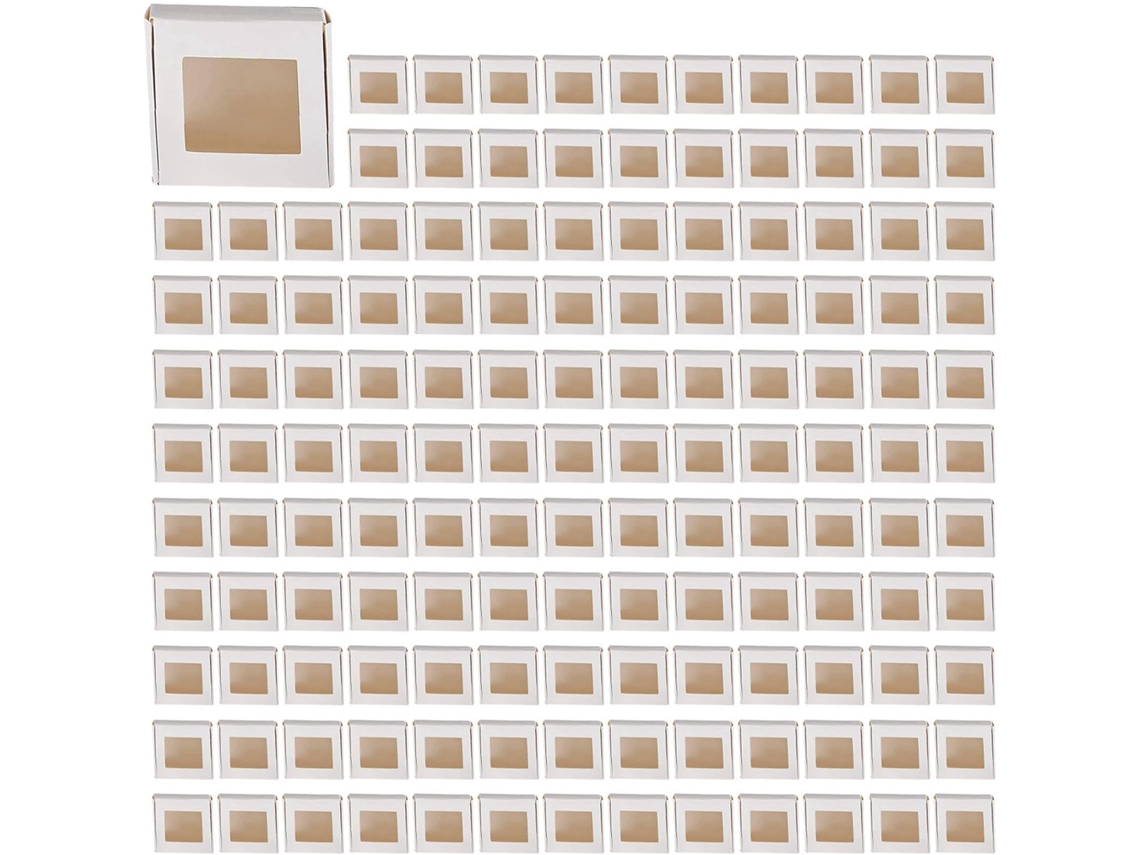 200 Mini Cajas De Papel Kraft Con Ventana Para Exhibición De Empaque