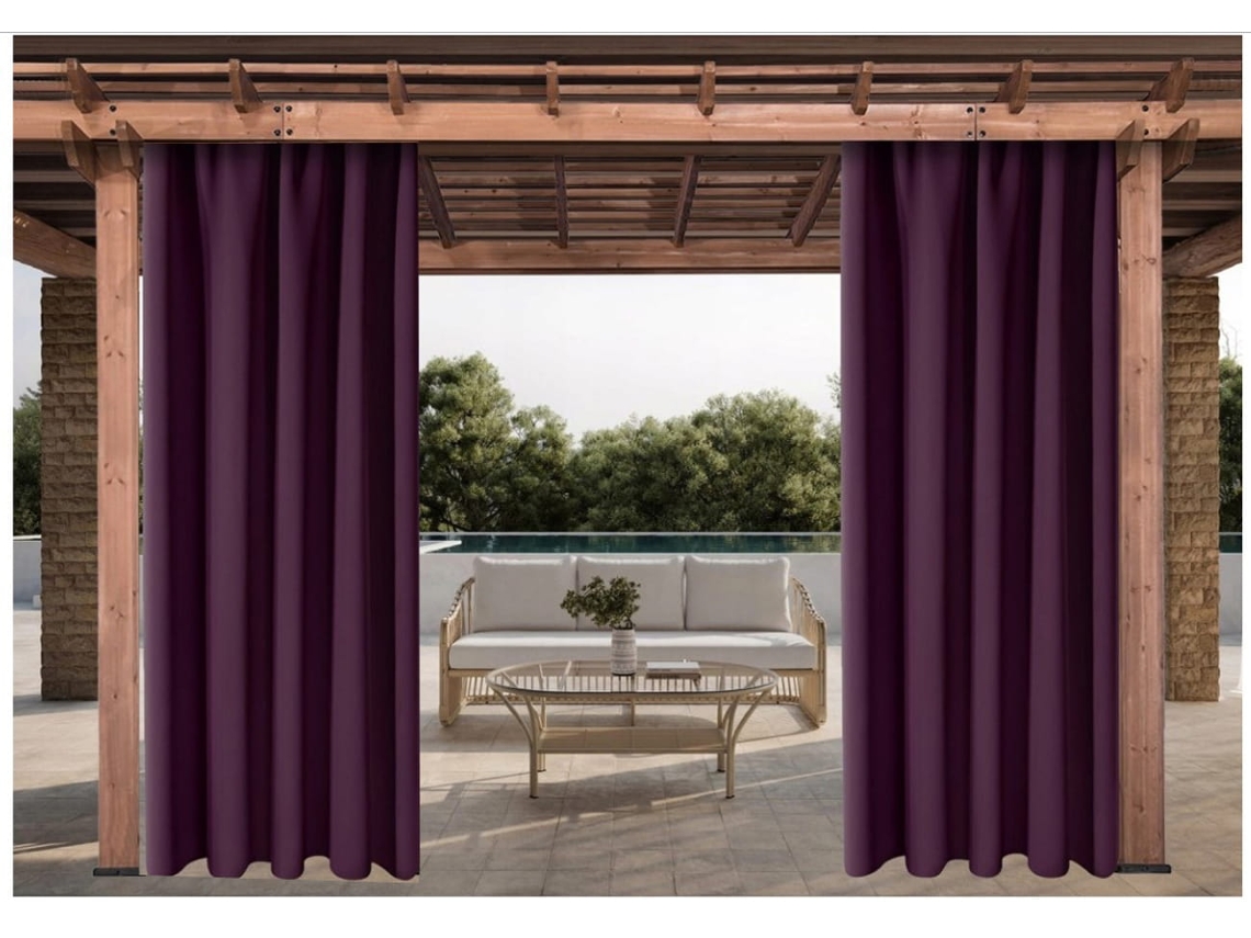 Cortinas Exterior 2x 155x200cm Cortina Morada para Pérgola Impermeable Cortina exterior para terraza Cortina parasol para balcón