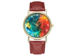 Reloj De Pulsera Unisex Con Correa De Cuero Marrón - Estilo Sencillo Y Elegante