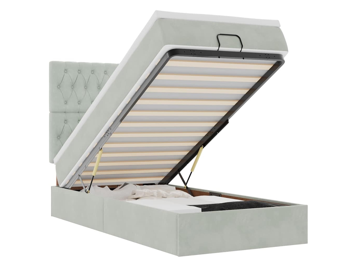 Maison Exclusive - Estructura Cama Otomana Colchones Gris Claro 100x200cm