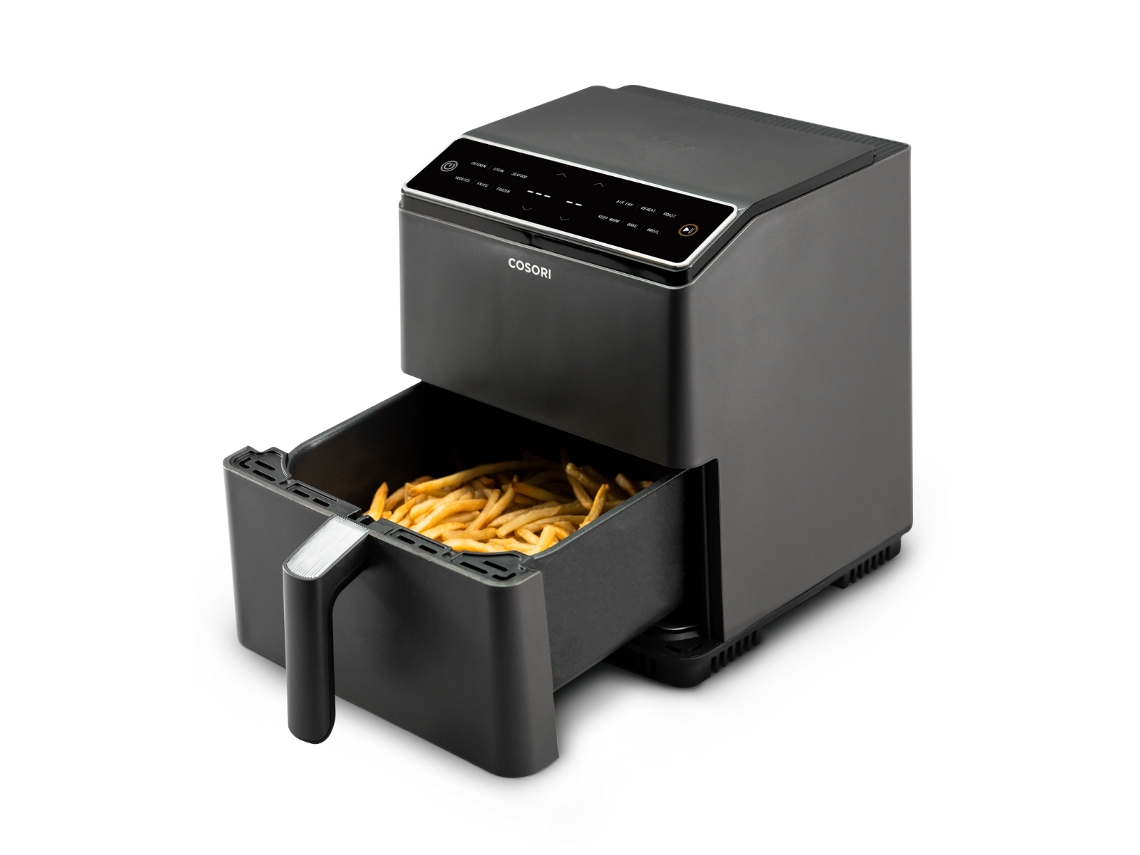 COSORI Freidora de Aire Wifi 6,4 L, Air Fryer con Doble Resistencia, 60+  Recetas de App Creadas por Chef en Español, Freidora sin Aceite con 12  Programas, Gris Oscuro, Dual Blaze 