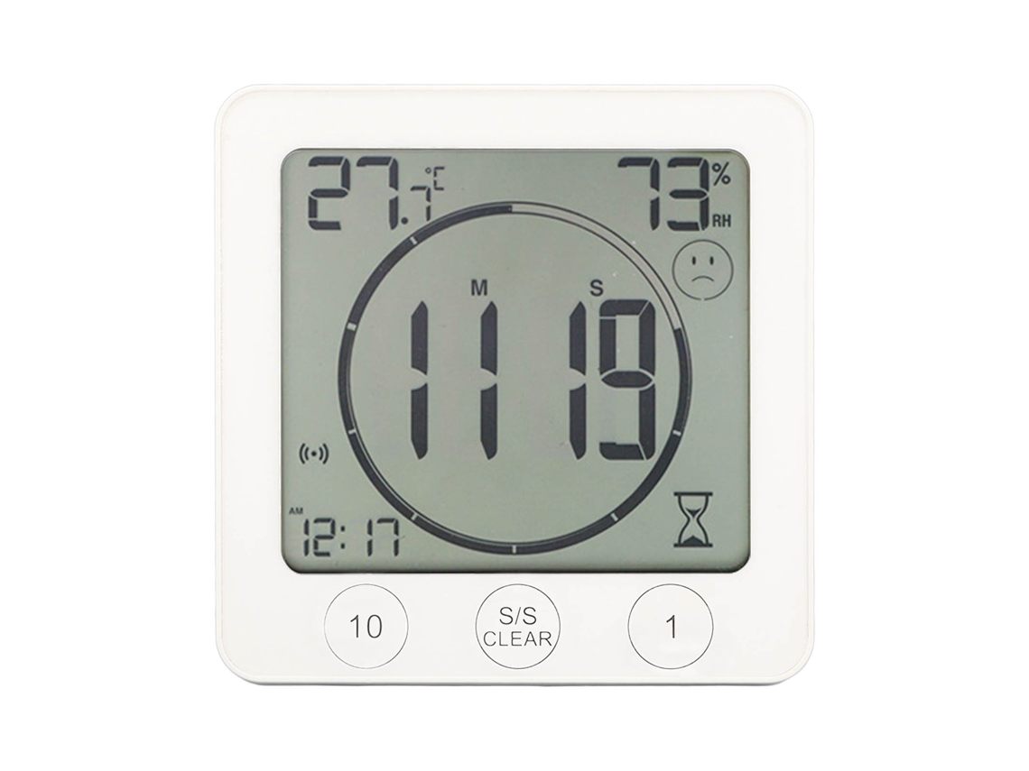 Termômetro Higrômetro Digital Ambiente Interno Lcd Com Iluminação Traseira Preciso Sensitive Branco
