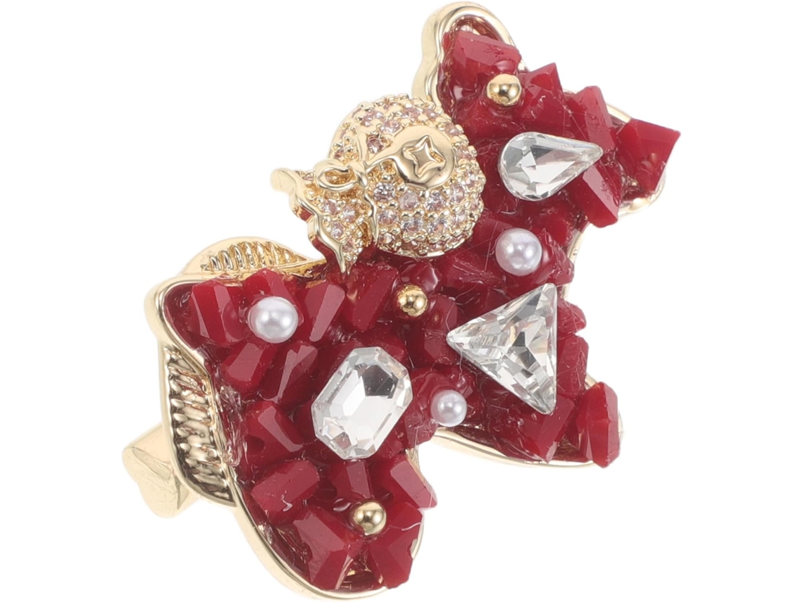 Broche De Caballo Con Diamantes De Imitación Rojos, Pin De Solapa Del Zodíaco, Elegante Joyería Animal Para Ropa.