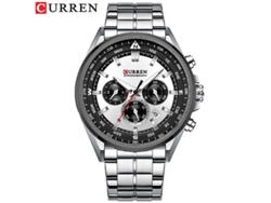 (azul Plateado) Reloj De Pulsera Con Cinta De Acero Resistente Al Agua, Múltiples Funciones, Gran Esfera Y Calendario Para Hombre