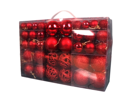 Juego de adornos de bolas de Navidad Decoraciones de temporada de árbol de Navidad para la decoración de fiestas de bodas navideñas, rojo