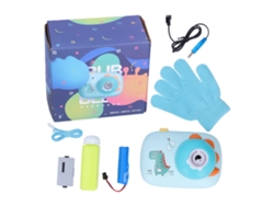 Máquina De Burbujas En Forma De Cámara Con Solución Para Niños Juguete Burbujeador Azulverde