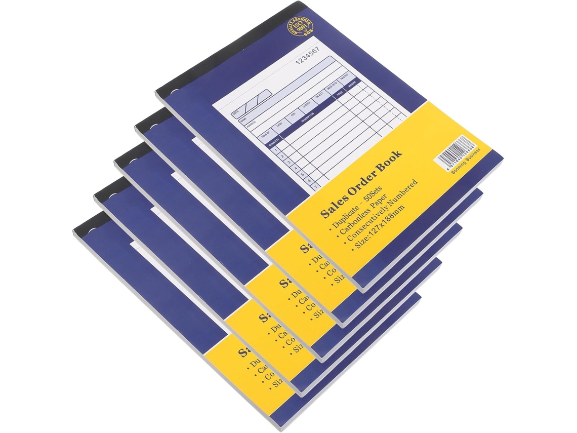 Bloc de pedidos comerciales, 5 capas, bloc de facturas para pequeñas empresas SFUSHOS (2 paneles)