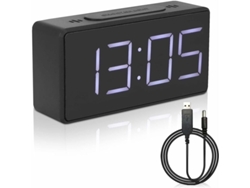 Despertador LED versátil para personas mayores y estudiantes, reloj digital multifuncional con alarmas duales, función de repetición, control por voz y gran pantalla LED.