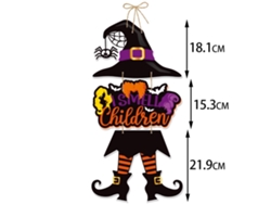 Letrero colgante de calabaza de Halloween 2024 con bruja y murciélago, pancarta decorativa para puerta de entrada para estilo hogareño y Viewleaf