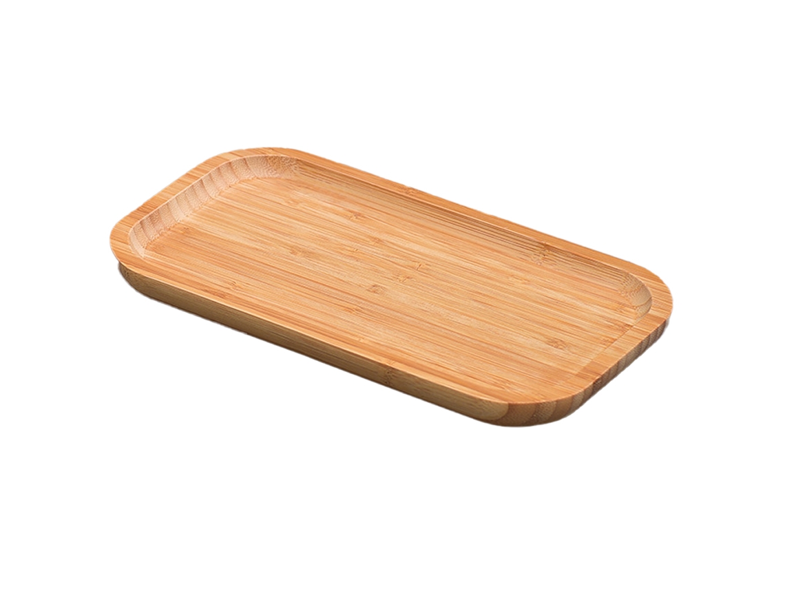Bandeja de Madera de Bambú Rectangular Plato de Bambú EIOORORRIY