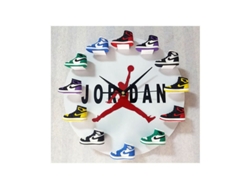 Reloj De Pared Aj 3d, Silencioso, Modelo Zapatilla Jordan Blanco, Moderno