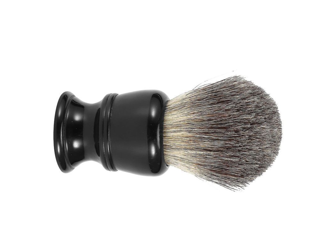 Brocha De Afeitar Portátil Con Base De Resina Y Cerdas Densas Para Espuma De Afeitar.