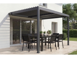 Pérgola Bioclimática Piana 3x2m con Cubierta de Aluminio Gris.