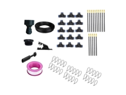 Kit de sistema de riego automático con aspersores ajustables para jardín, césped y macizos de flores.