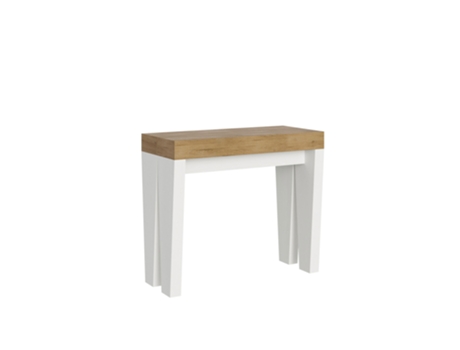 Consolas Spimbo Mix Extensible hasta 300 cm ITAMOBY (90 x 40 x 77 cm - Paneles de Melamina - Fresno Blanco-Roble Natural)