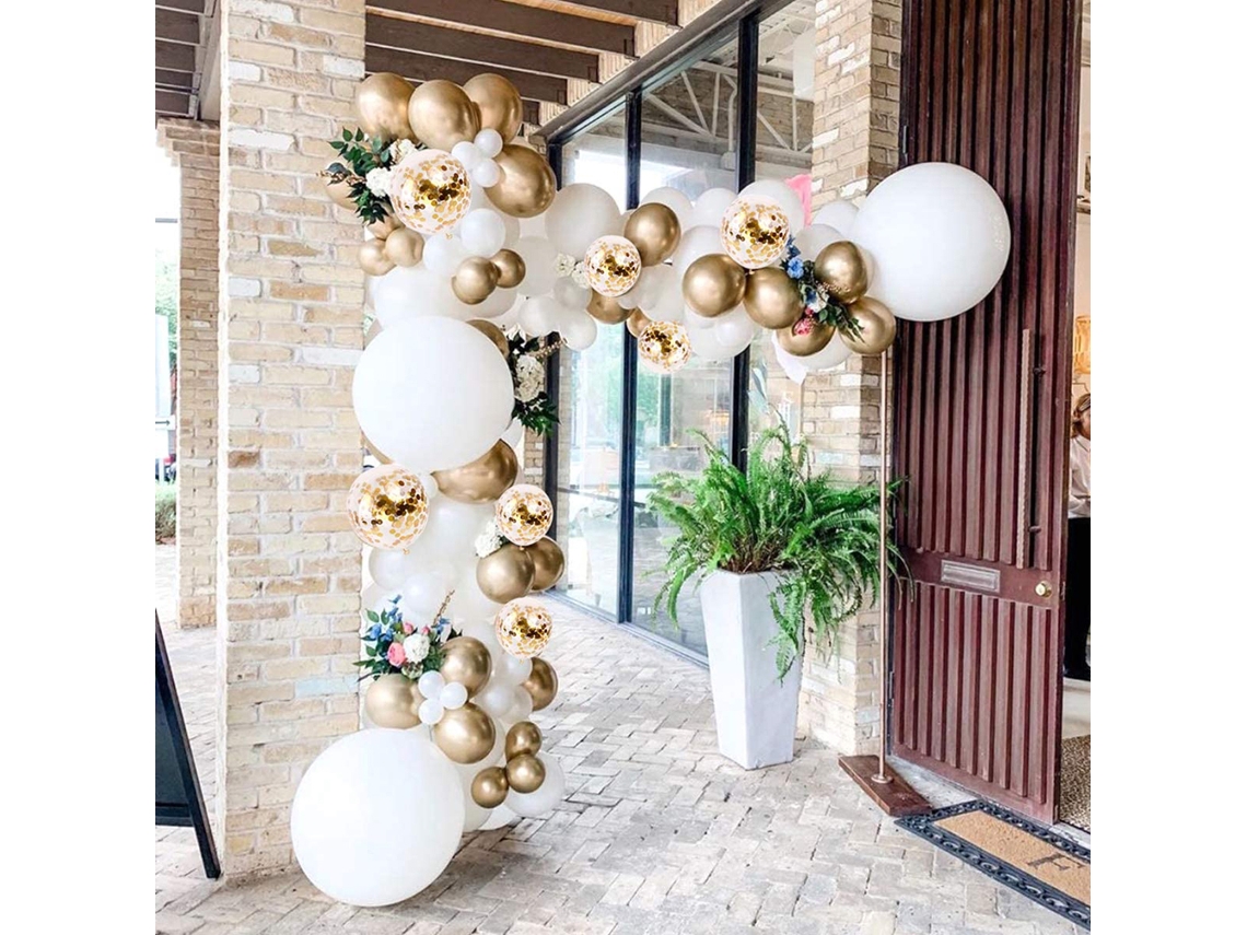 Kit de arco de globos blanco y negro para fiestas (DIY)