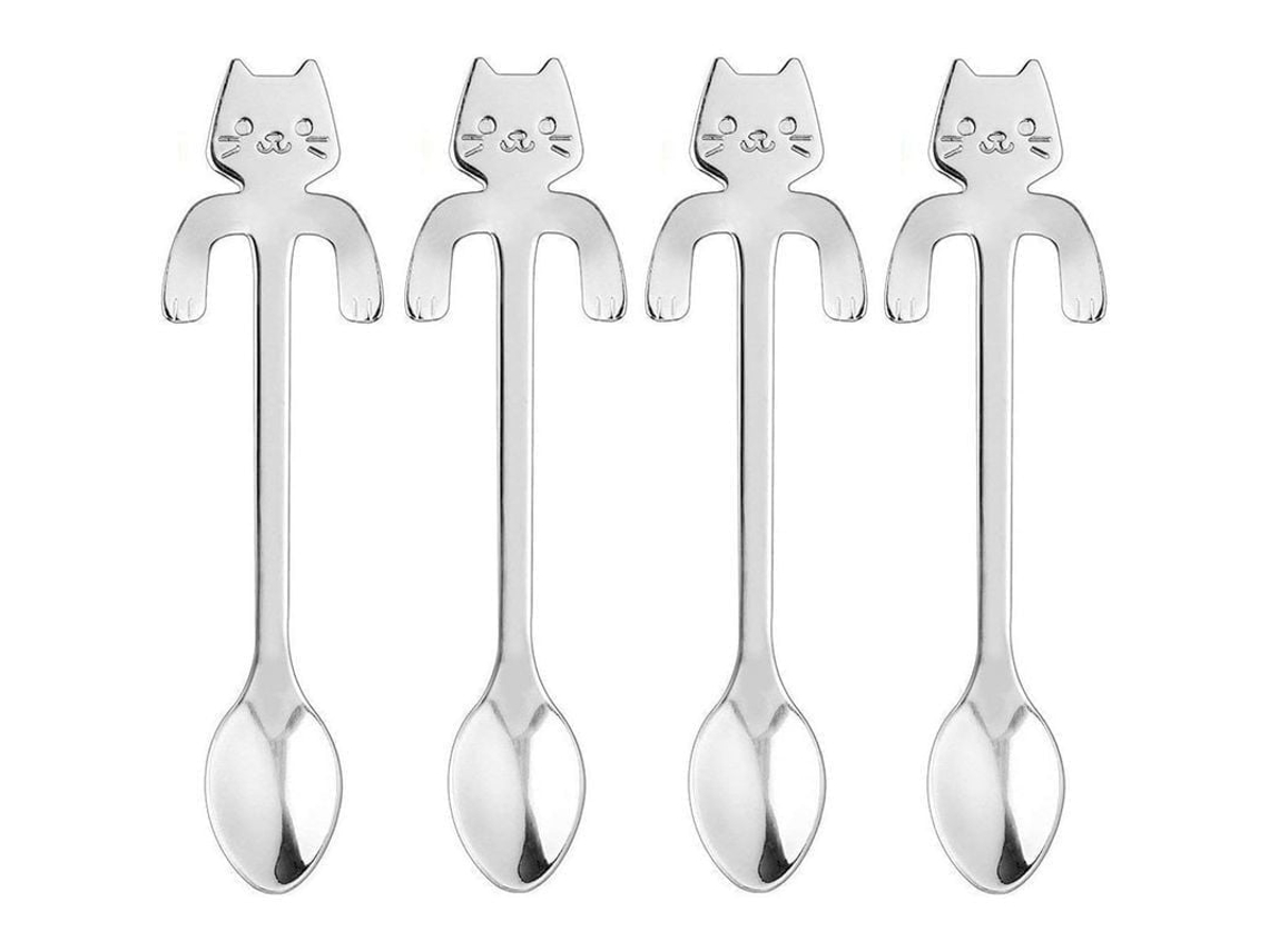 Linjou Cucharas De Café Y Té De Acero Inoxidable, Estilo Lindo, 4 Piezas