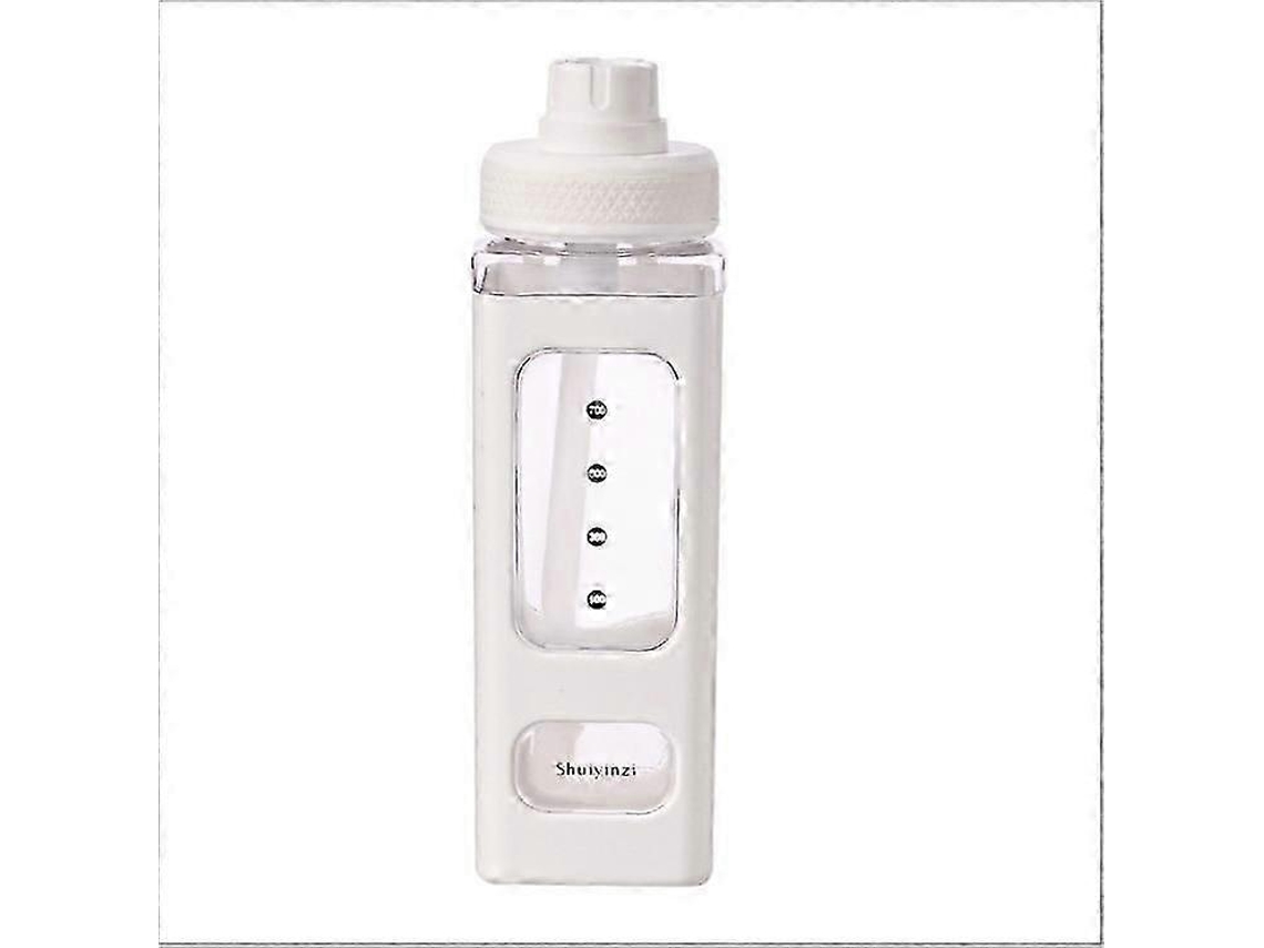 Botella De Agua De 700 Ml Con Pajita, Botella Deportiva Linda Con Adhesivo, Gran Capacidad, Blanca Rosewell