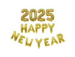 Fiesta de Nochevieja 2025 Conjunto Delgado Ouro Happy 2025