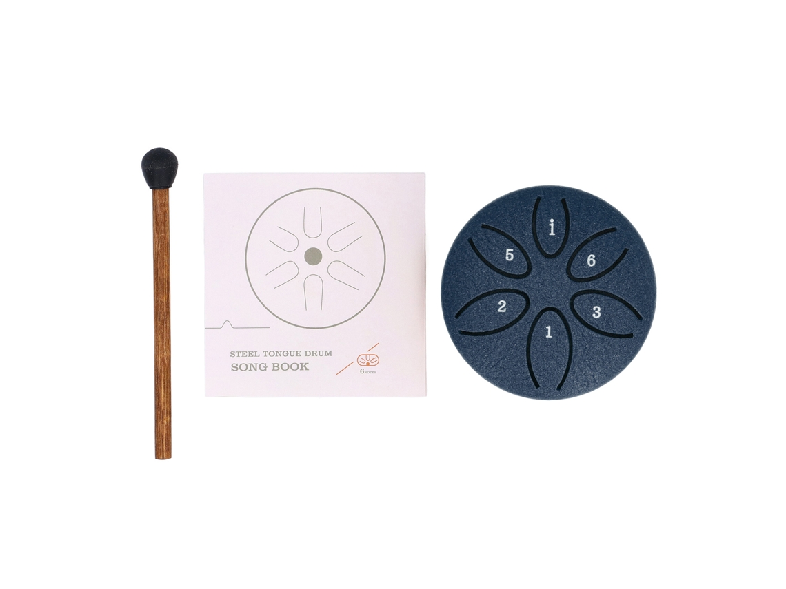 Tambor De Lengüeta De Acero De 3 Pulgadas Y 6 Toneladas Con Baqueta Para Mini Handpan, Azul Marino