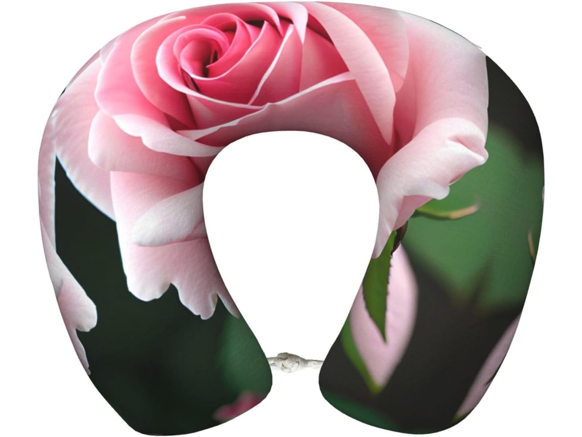 Almohada Viaje Rose Espuma Viscoelástica Poliéster, Soporte Relajación, Fácil Viajes