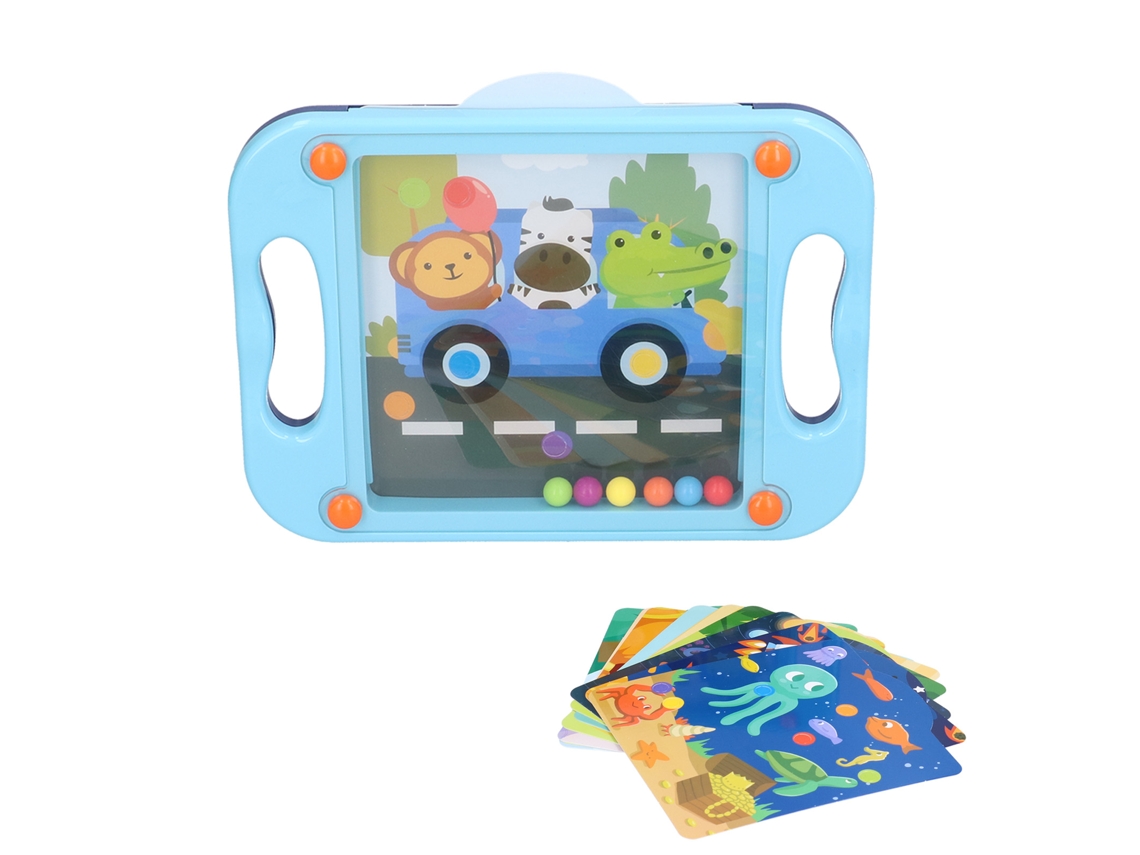 Jinwei-juego De Perlas Plásticas Tablero De Puzzle Laberinto De Bolas Equilibrado Educativo Juguete Azul