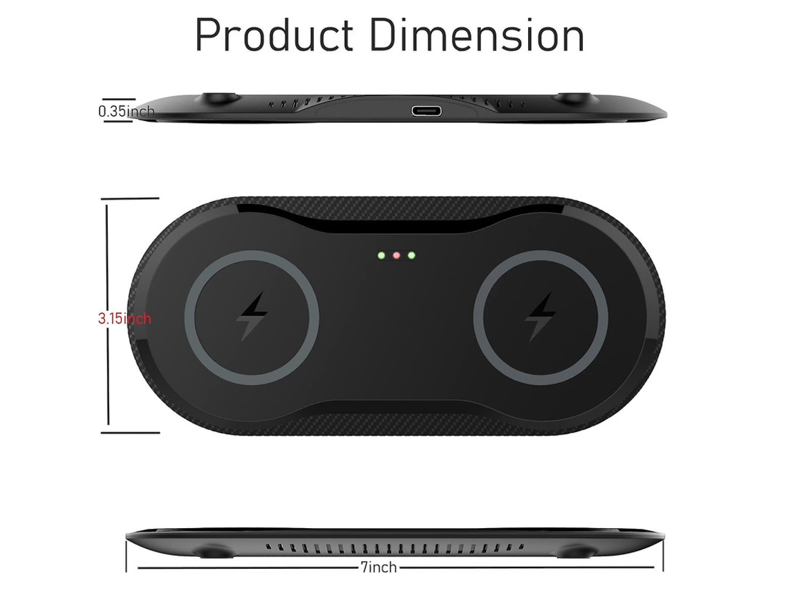 Estación De Carga Sem Fio Para Apple, Google, Samsung Yizhood Negro